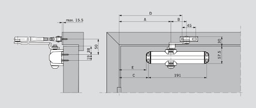 Доводчик Dorma (Дорма) дверной TS Compakt EN 2/3/4, с рычажной тягой, коричневый 