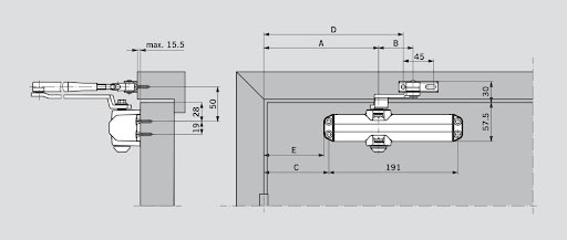 Доводчик Dorma (Дорма) дверной TS Compakt EN 2/3/4, с рычажной тягой, коричневый 