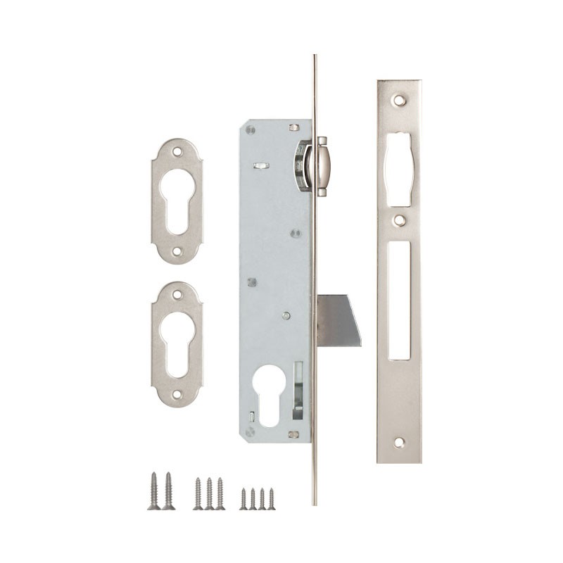 Корпус Kale kilit (Кале килит) узкопрофильного замка с роликовой защёлкой 255 (25 mm) w/b (никель) 