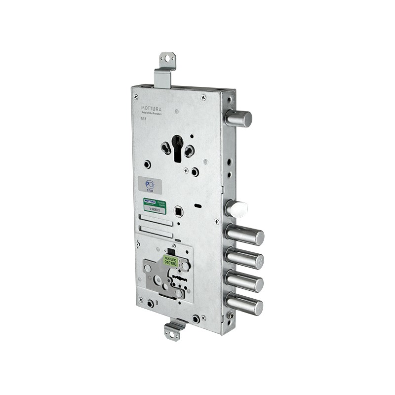 Замок Mottura (Моттура) врезной двухсистемный 54.J919M-S MyKey (левый), перекод. с торца, кл. 60 мм, без накл. 