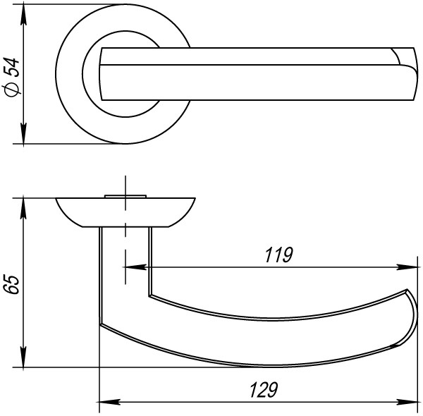 Ручка Fuaro (Фуаро) раздельная R.AR54.ALFA (ALFA AR) 140mm SN/CP-3 матовый никель/хром 