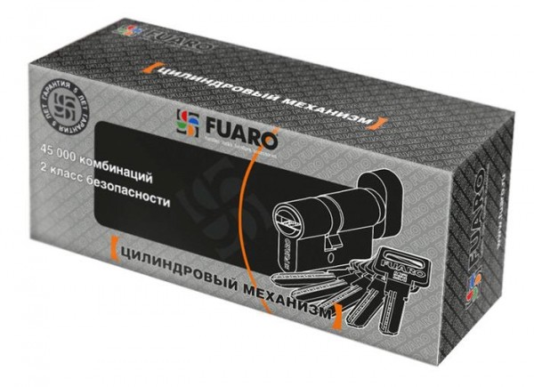 Цилиндровый Fuaro (Фуаро) механизм (R602/90) R6002Knob90(45+10+35) CP хром 5Key с вертушкой 