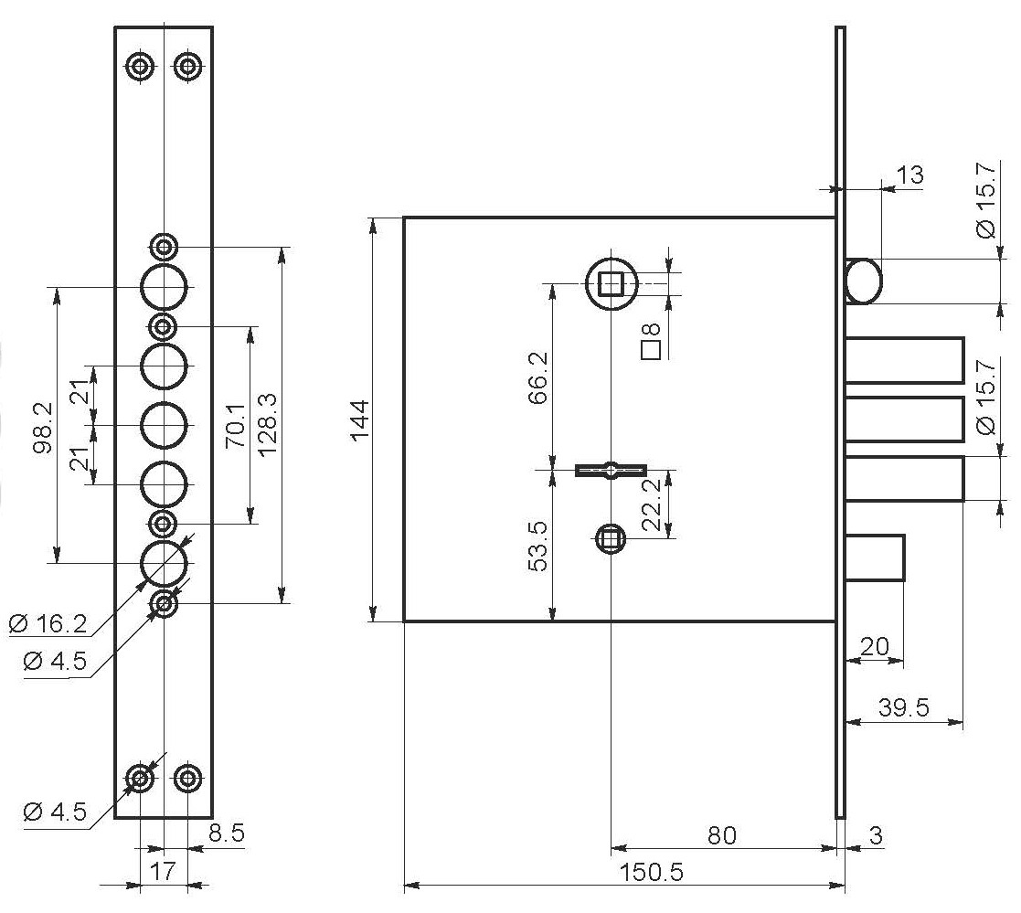 Замок Border (Бордер) врезной сувальдный с задвижкой и защёлкой ЗВ9-8 МКЗ/15, 5 кл. /77937/ Замок Border (Бордер) врезной сувальдный с задвижкой и защёлкой ЗВ9-8 МКЗ/15, 5 кл. /77937/