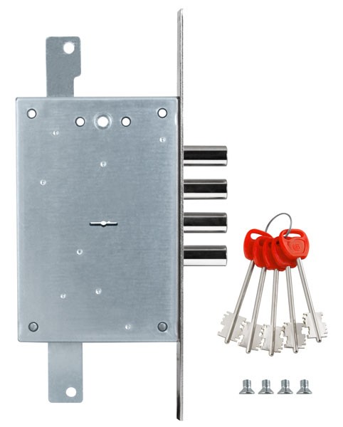 Замок Guardian (Гардиан) врезной сувальдный ЗВ 20.02 Т с тягами, 5 кл. (длинный кл. 54 мм) /123:223:3/ 