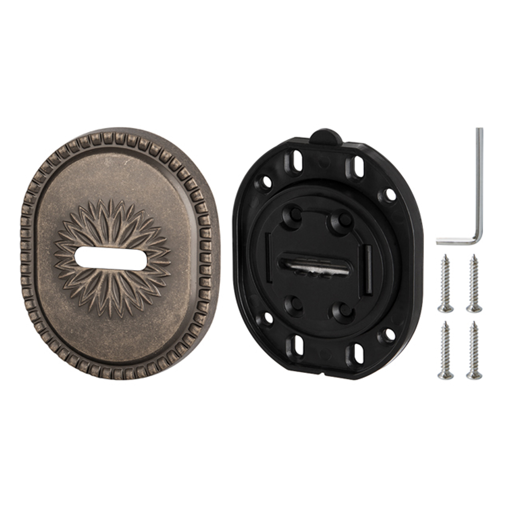 Накладка Armadillo (Армадилло) на сувальдный замок ESC.S-auto.CL/OV (PS-DEC CL) AS-9 античное серебро 