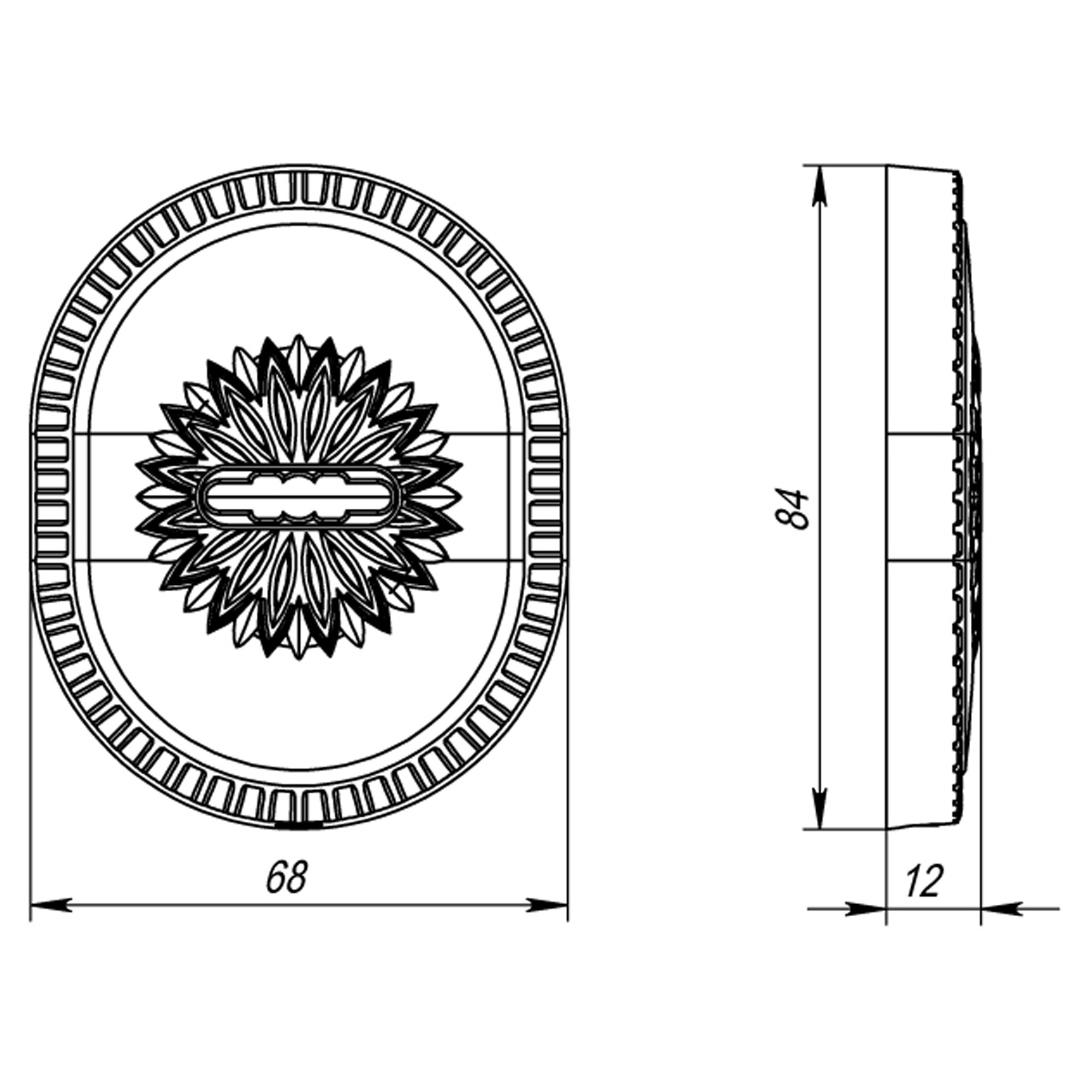 Накладка Armadillo (Армадилло) на сувальдный замок ESC.S-auto.CL/OV (PS-DEC CL) AS-9 античное серебро 