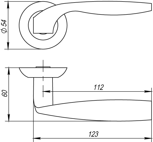 Ручка Fuaro (Фуаро) раздельная R.AR54.BOSTON (BOSTON AR) 140mm SN/CP-3 матовый никель/хром 