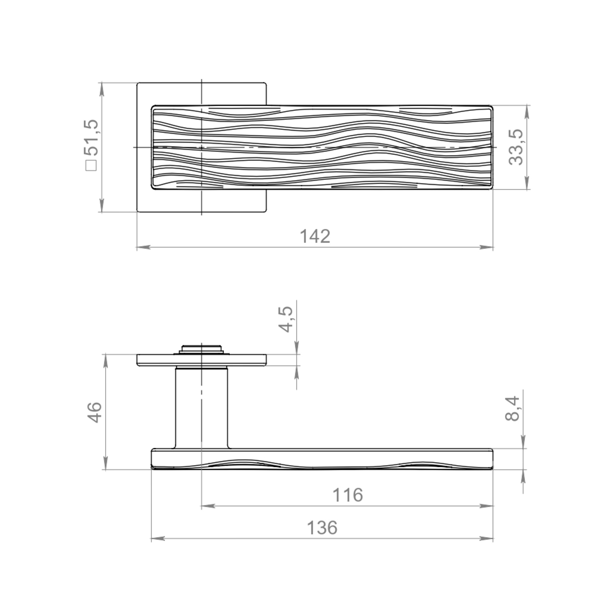 Ручка Armadillo (Армадилло) раздельная K.YM.MERENGA MWSC-33 итальянский тисненый Ручка Armadillo (Армадилло) раздельная K.YM.MERENGA MWSC-33 итальянский тисненый