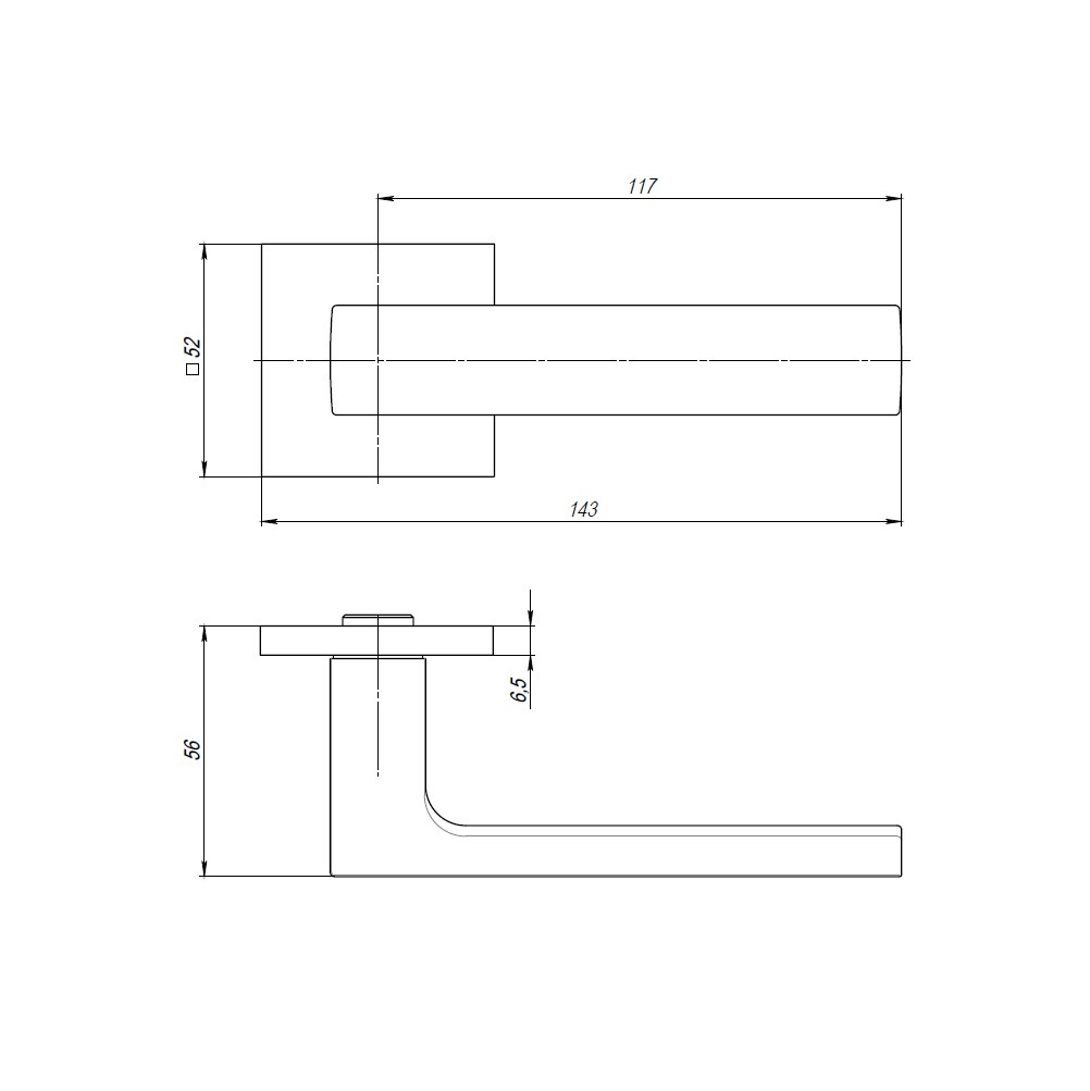 Ручка Armadillo (Армадилло) раздельная K.USS52.SKY (SKY USS) BL-26 черный 