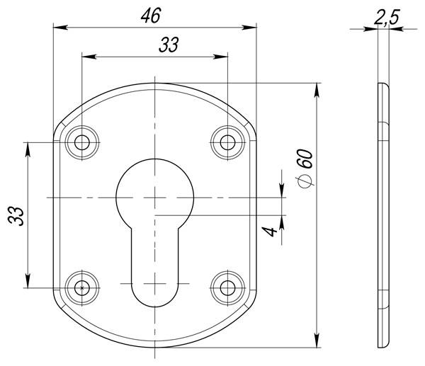 Накладка Fuaro (Фуаро) на цилиндр ESC.C+C/OV.set (ESC031) SN мат.никель (2шт.) 