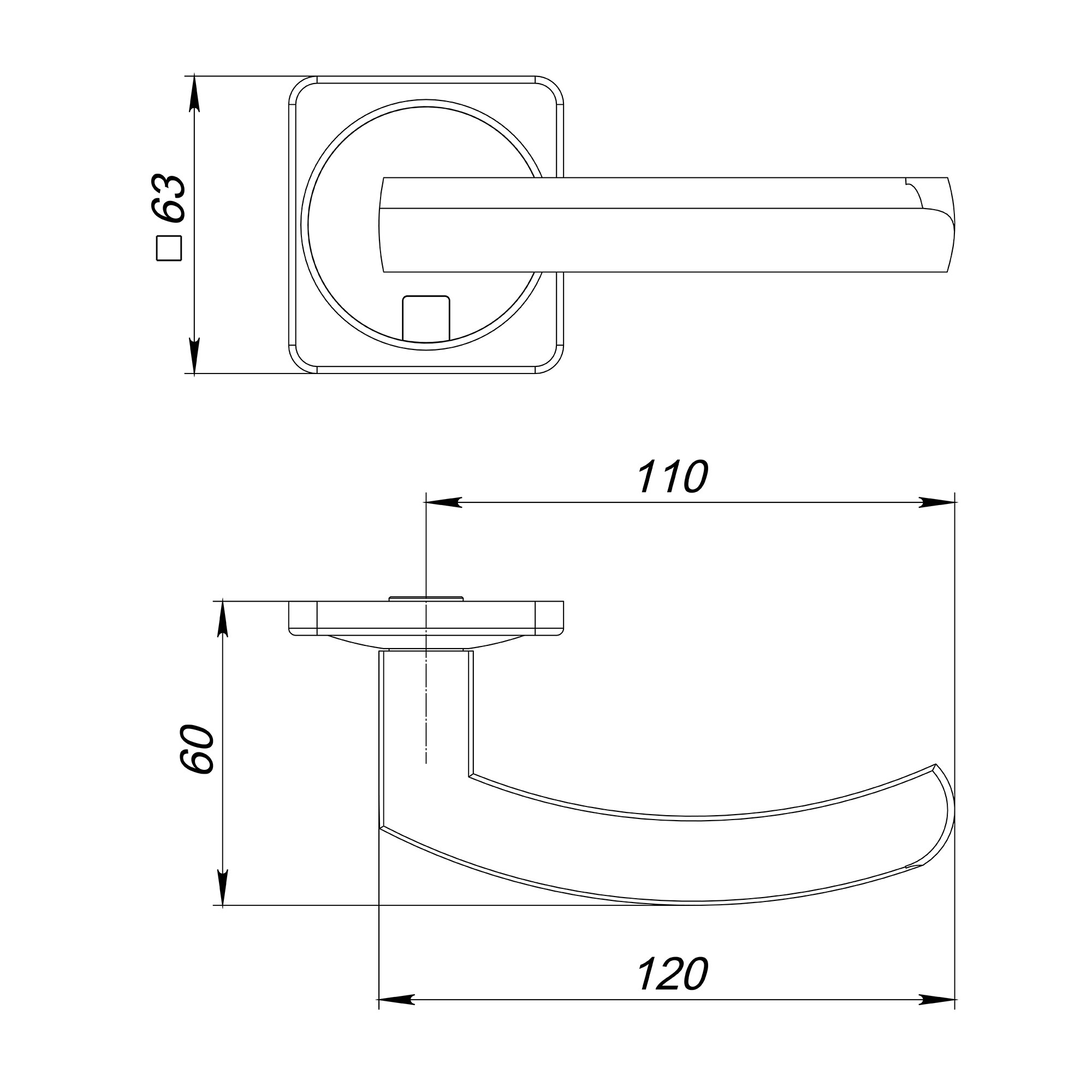 Ручка Fuaro (Фуаро) раздельная K.MSC62.MOSAIC BL-24 черный, квадрат 170 мм Ручка Fuaro (Фуаро) раздельная K.MSC62.MOSAIC BL-24 черный, квадрат 170 мм