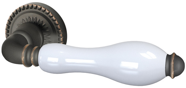 Ручка Armadillo (Армадилло) раздельная R.CL55.Silvia (Silvia CL1) ABL-18/WP-109 темная медь/бел.фарфор 