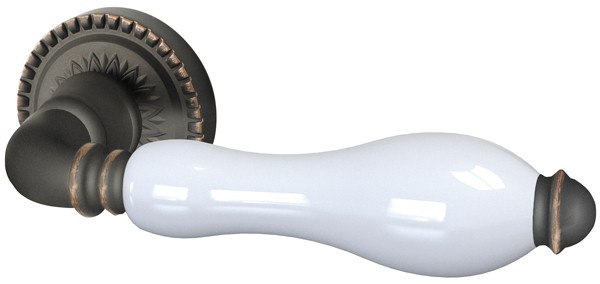 Ручка Armadillo (Армадилло) раздельная R.CL55.Silvia (Silvia CL1) ABL-18/WP-109 темная медь/бел.фарфор 