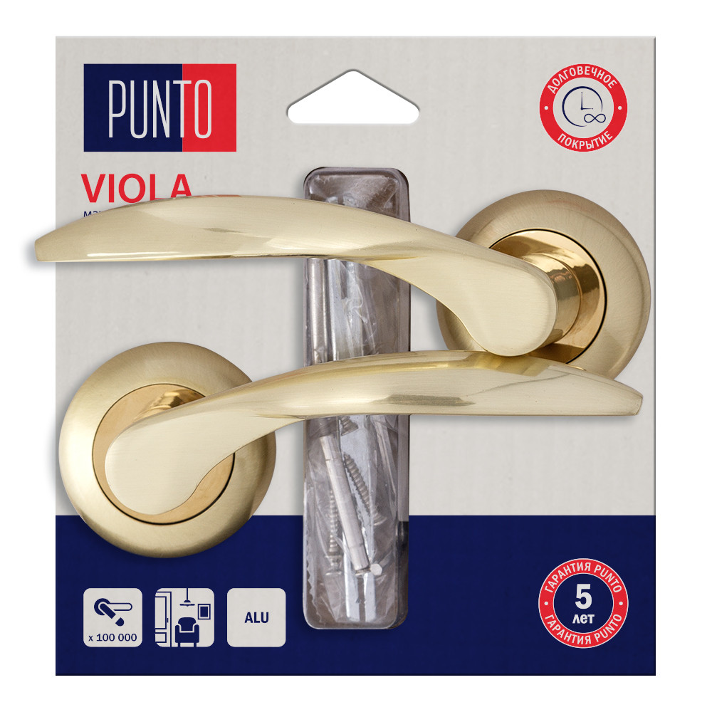 Ручка Punto (Пунто) раздельная LM/A R.TL54.VIOLA/HD SG/GP-4 матовое золото/золото 