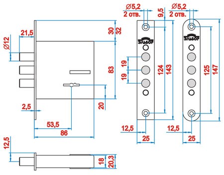 Замок Elbor (Эльбор) врезной сувальдный Кремень 1.04.06.К, 5 кл. /28964/ 