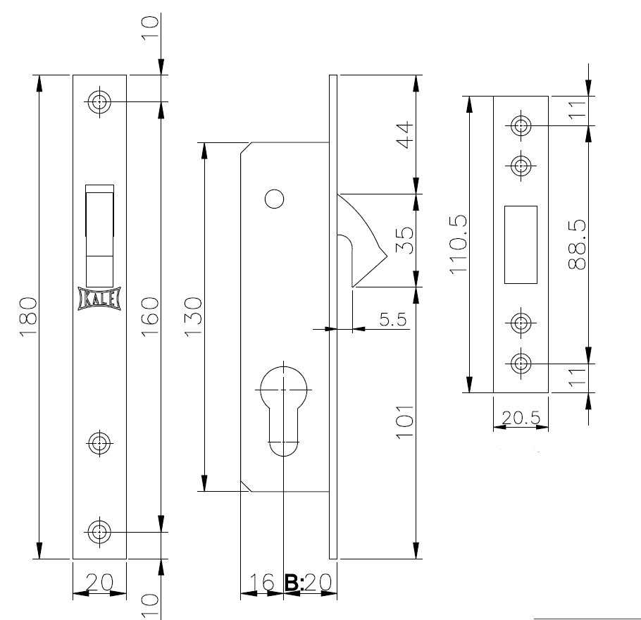 Замок Kale kilit (Кале килит) врезной цилиндровый узкопрофильный 201 (20 mm) (никель), 3 кл. Замок Kale kilit (Кале килит) врезной цилиндровый узкопрофильный 201 (20 mm) (никель), 3 кл.