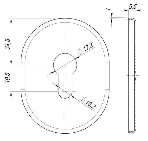 Накладка Fuaro (Фуаро) на цилиндр ESC.C.SF/OV.473 (ESC 473) GP латунь 