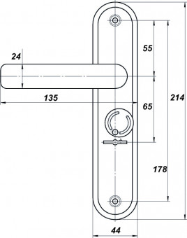 Ручка дверная Mettem (Меттэм) для ЗВ9 902 НР 0501 (плоская) с пружиной медн.антик 