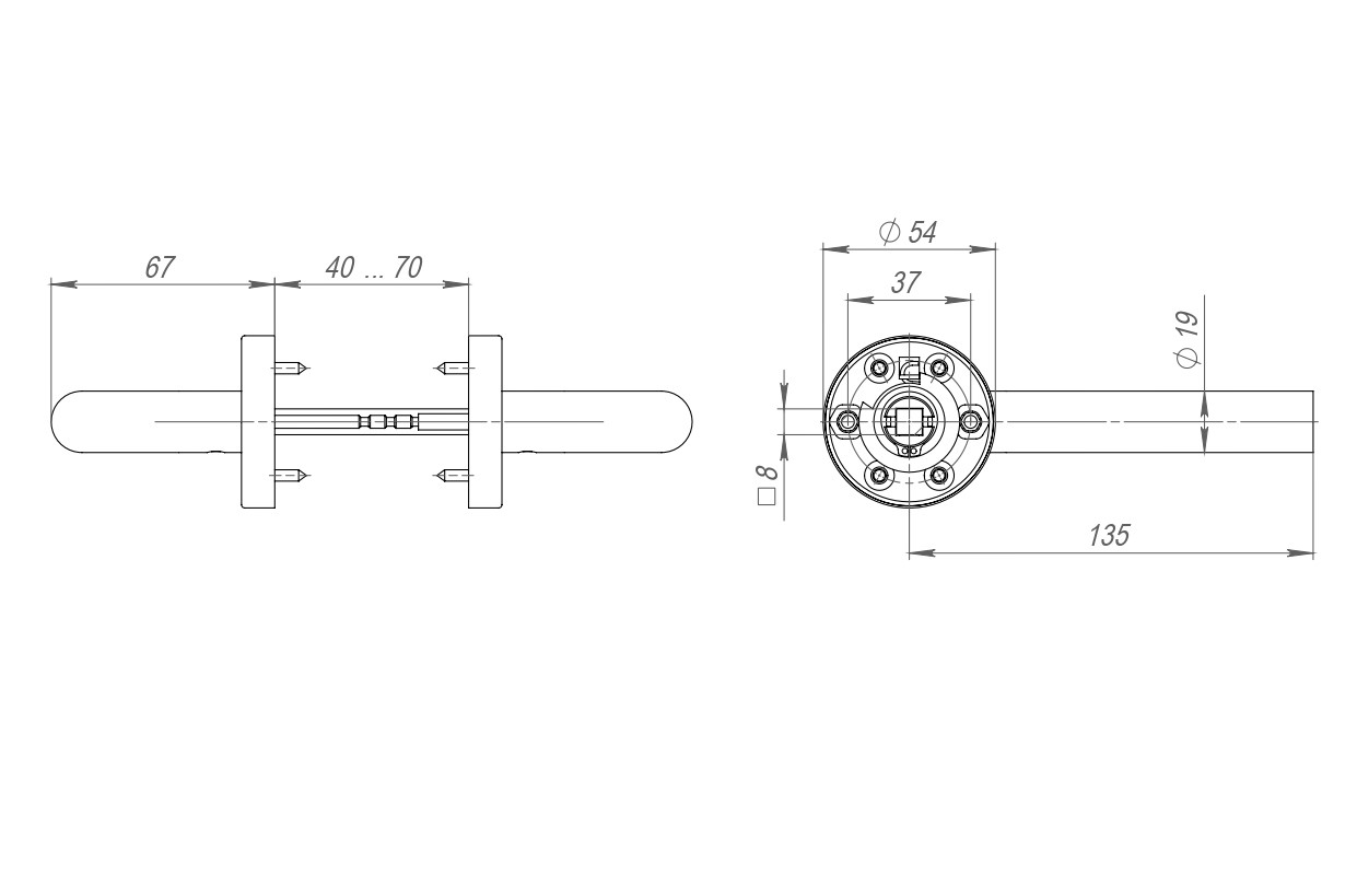 Ручка Fuaro (Фуаро) раздельная R.DSS201-0201/19 (DSS-0201/19) INOX 201 
