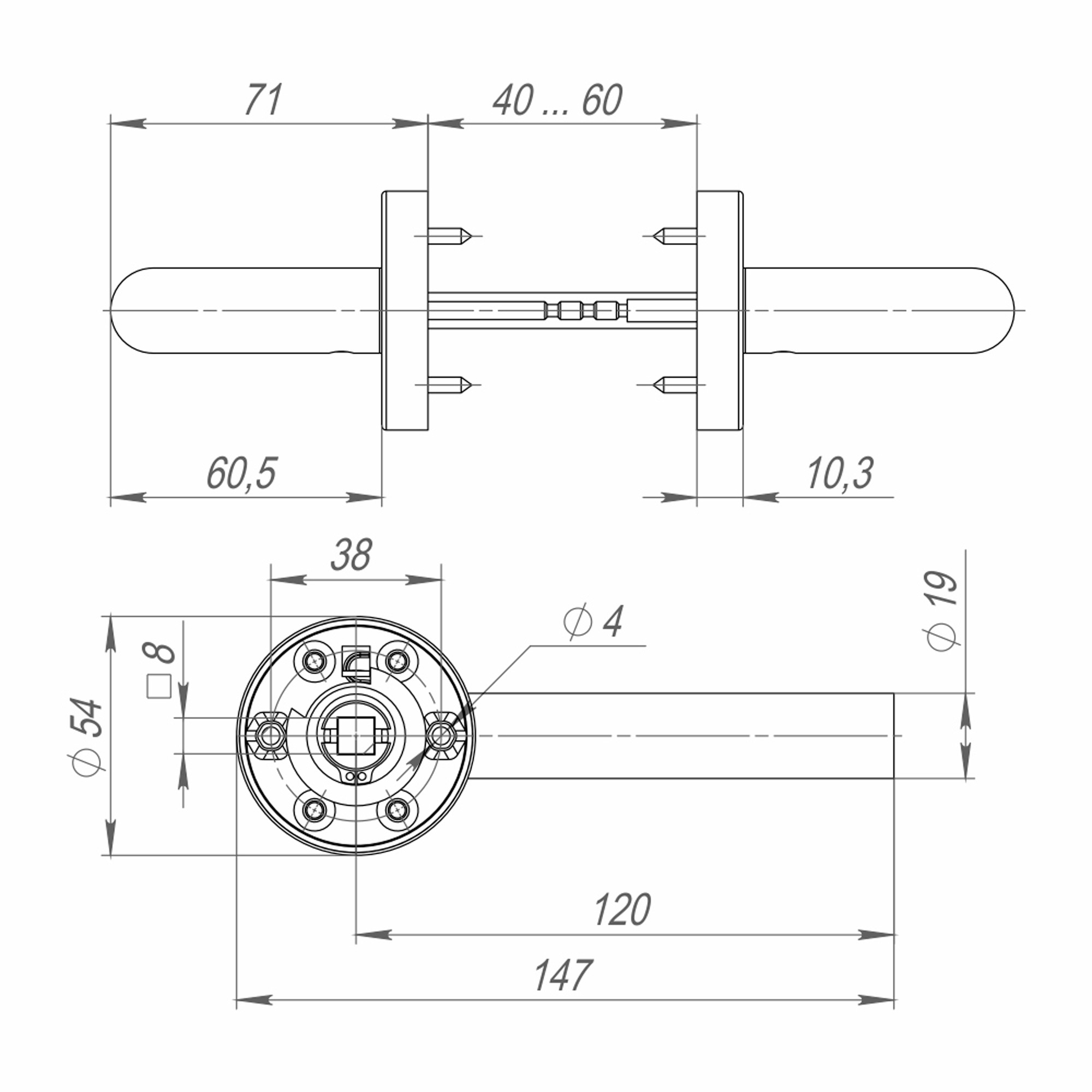 Ручка Fuaro (Фуаро) раздельная R.DSS201-0204/19 (DSS-0204/19) INOX 201 Ручка Fuaro (Фуаро) раздельная R.DSS201-0204/19 (DSS-0204/19) INOX 201
