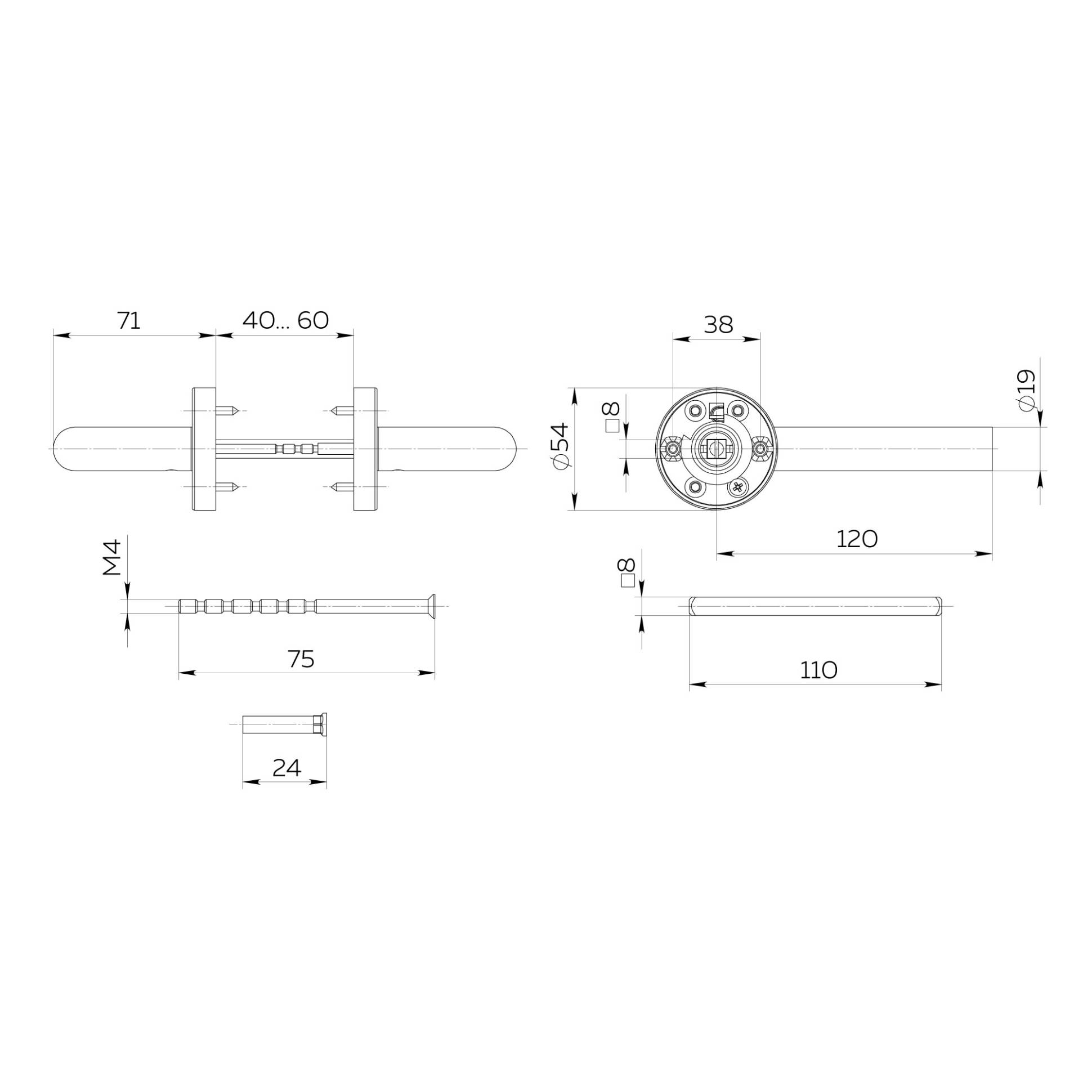 Ручка Fuaro (Фуаро) раздельная R.DSS201-0204/19 (DSS-0204/19) INOX 201 
