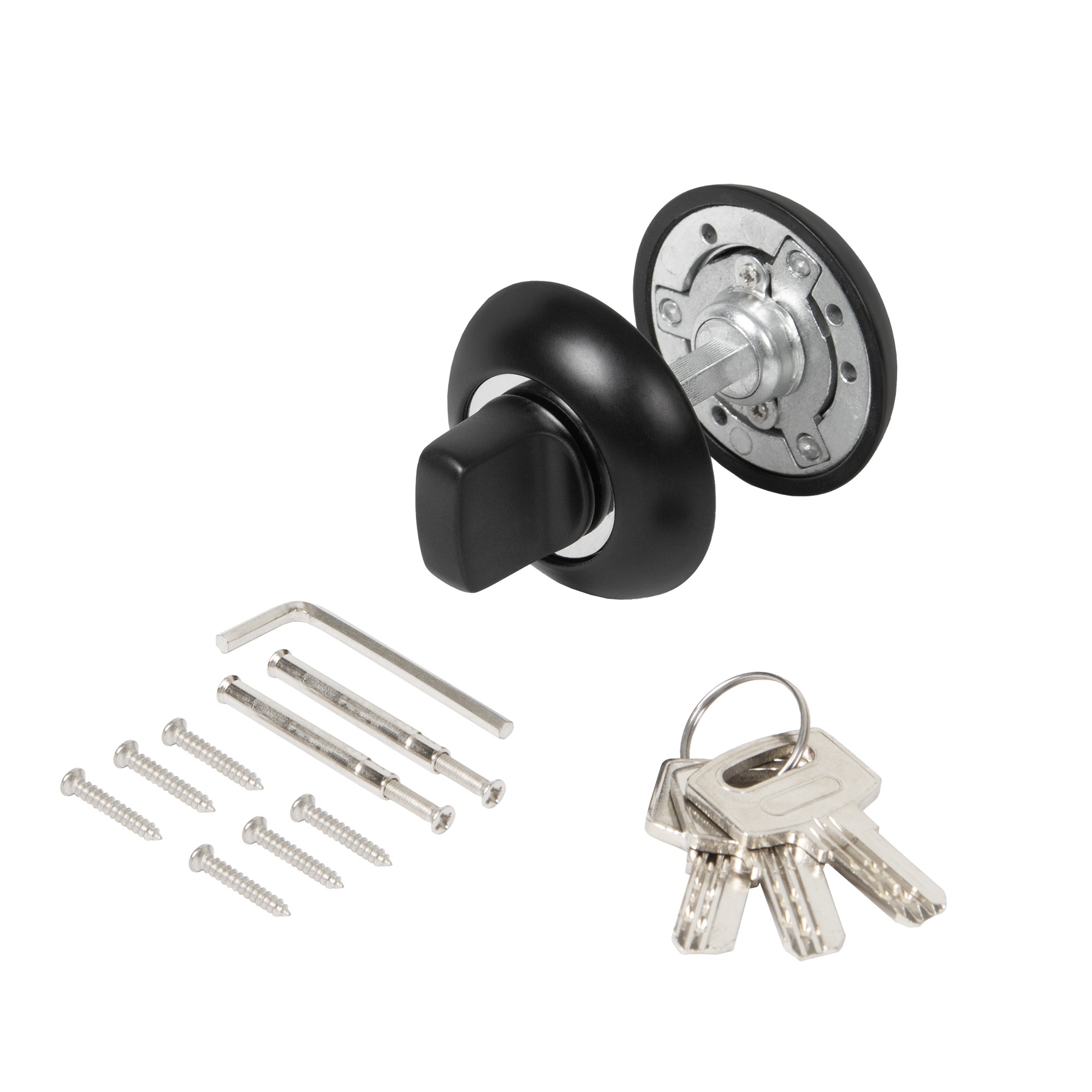 Ручка поворотная Ajax (Аякс) с фиксацией ключом BK6.FIX.JR BL-24 черный 