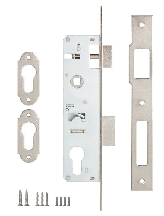 Корпус Kale kilit (Кале килит) узкопрофильного замка с защёлкой 153 (30 mm) w/b (никель) 