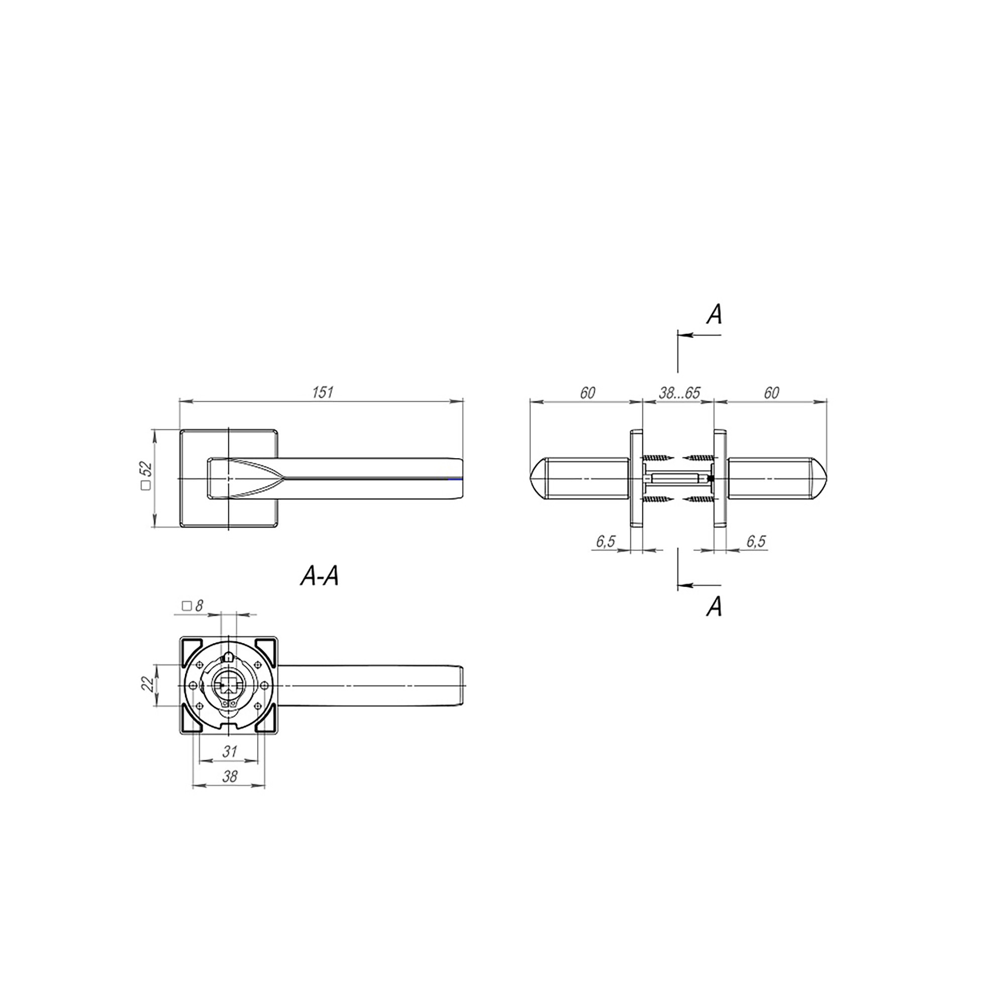 Ручка Fuaro (Фуаро) раздельная K.SL52.PRIZMA (PRIZMA SL) BL-24 черный Ручка Fuaro (Фуаро) раздельная K.SL52.PRIZMA (PRIZMA SL) BL-24 черный