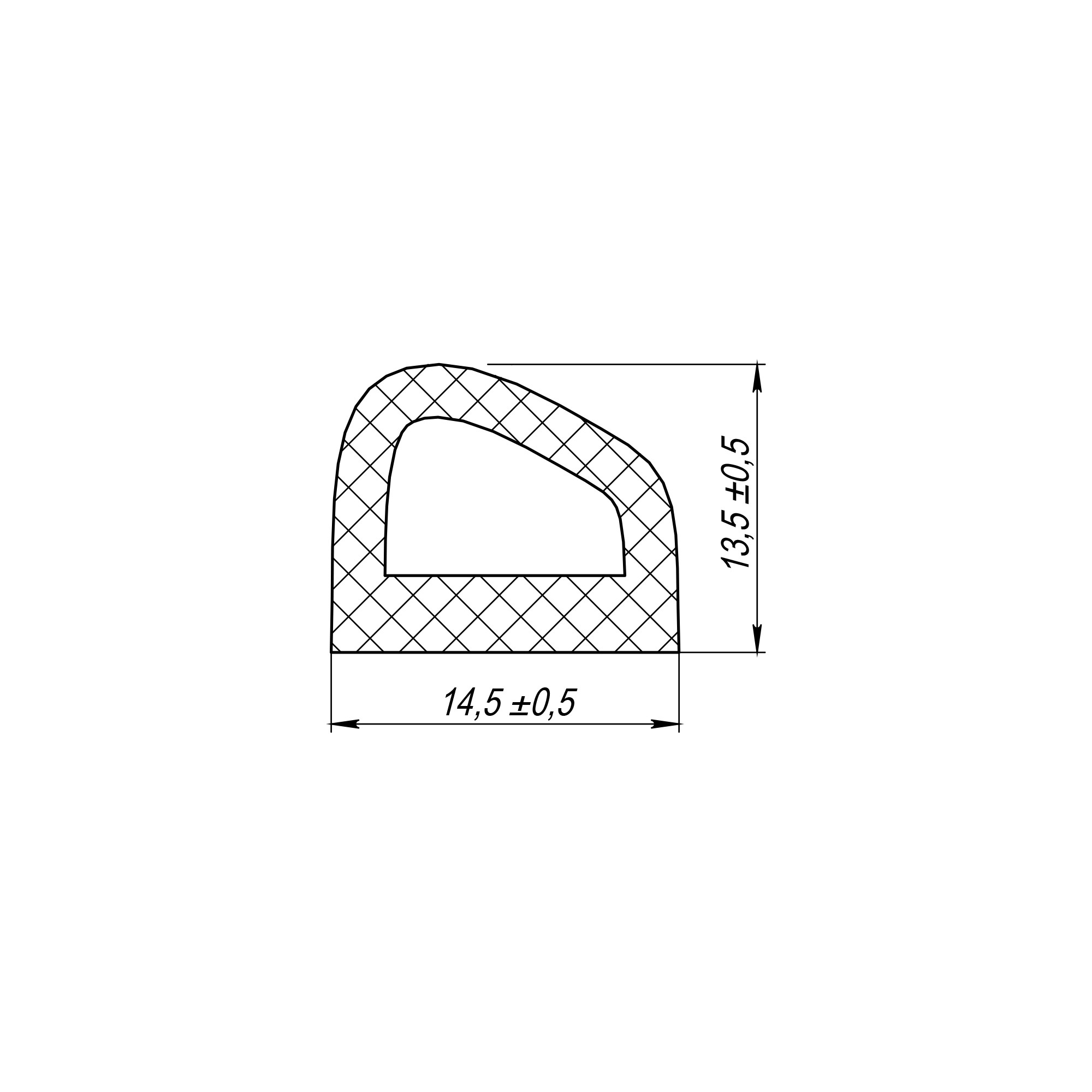 Уплотнитель Fuaro (Фуаро) самоклеящийся ADH/D-14,5x13,5mm , BLACK черный 100 m 