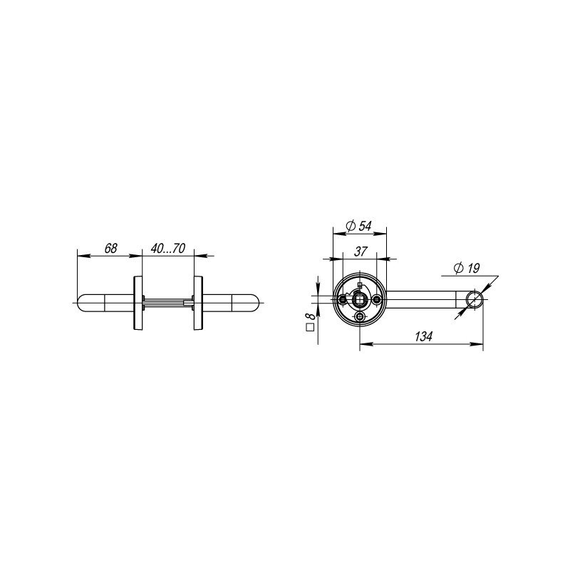 Ручка Fuaro (Фуаро) раздельная R.DSS201-0203/19 (DSS-0203/19) (INOX 201) BLACK 