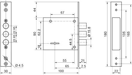 Замок Border (Бордер) врезной сувальдный ЗВ8-8 Г/15, 5 кл. /87310/ 