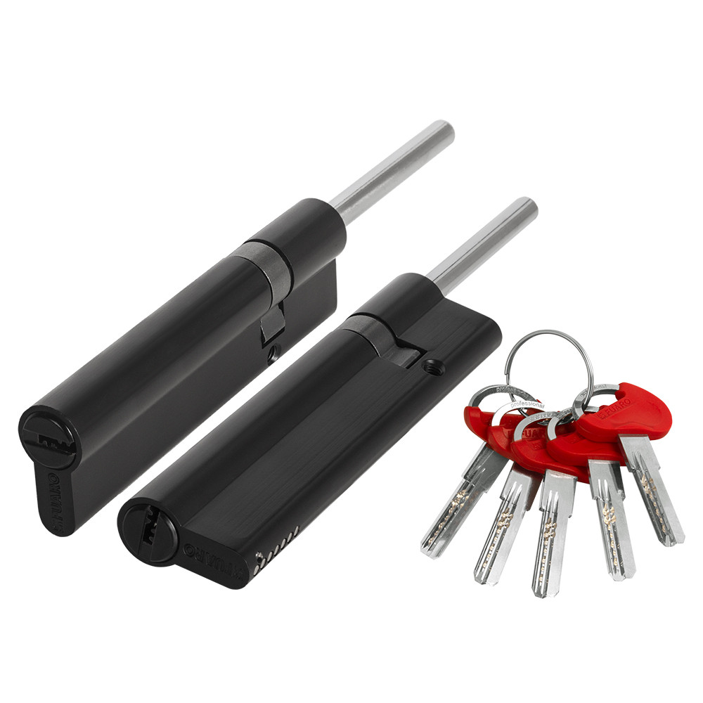 Цилиндровый Fuaro (Фуаро) механизм D-PRO5007 Tang 100 w/k (65+10+25) BL-24 черный 5Key без верт. 