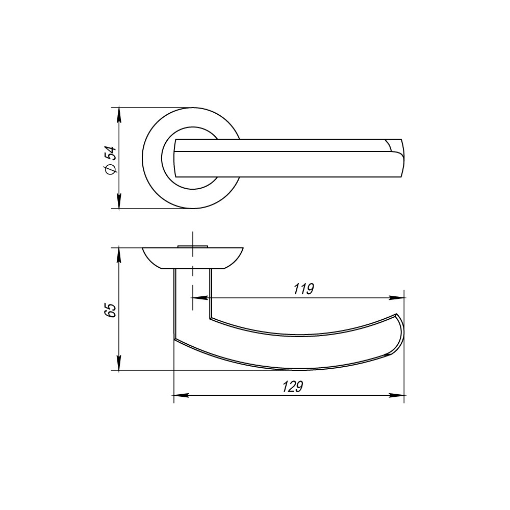 Ручка Fuaro (Фуаро) раздельная R.AR54.ALFA (ALFA AR) 140mm BL-24 черный 