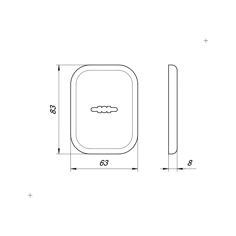 Накладка Fuaro (Фуаро) на сувальдный замок ESC.S.XL/K.486 BL (SC 486-S SQ XL) со шторкой черный (1шт.) 
