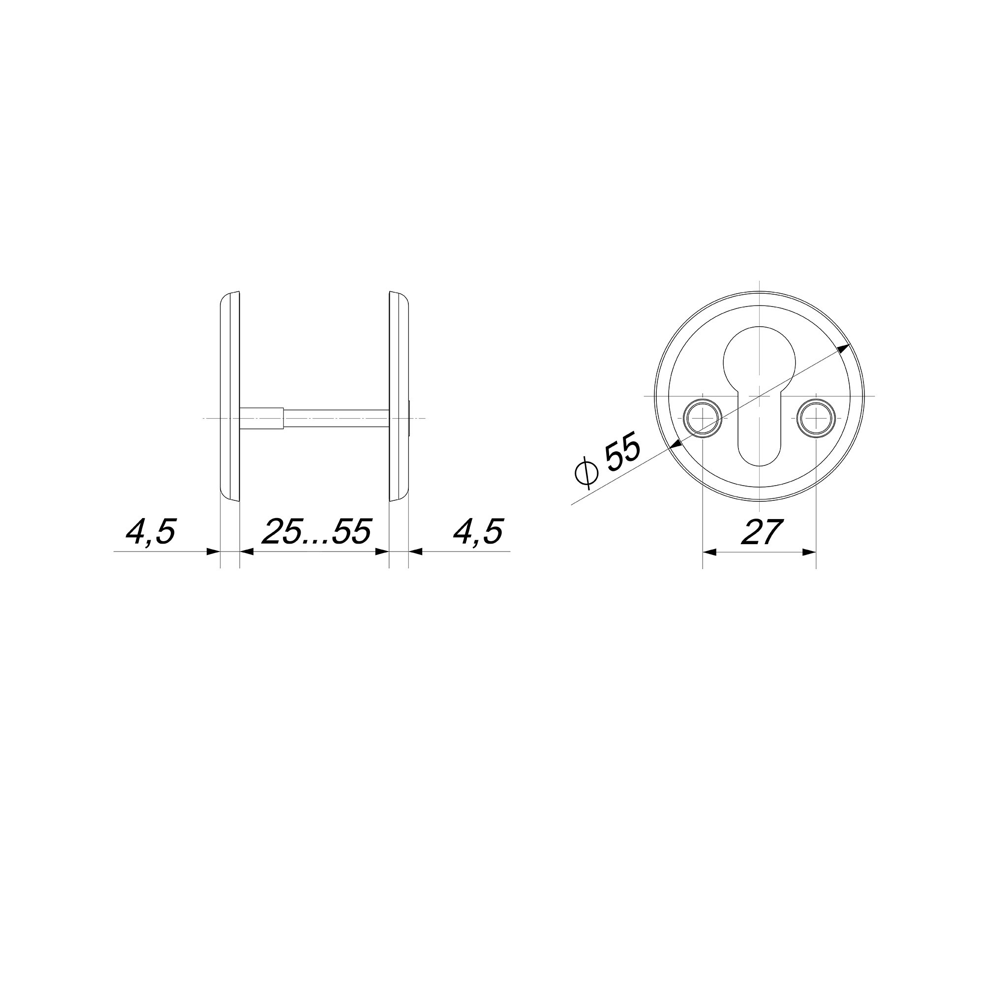 Накладка Fuaro (Фуаро) на цилиндр ET.R.FIN001 (ESC-С-001) CP хром 