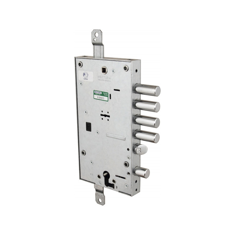 Замок Mottura (Моттура) врезной двухсистемный 54.797-S (левый) (без накладок), ключ 60 мм 