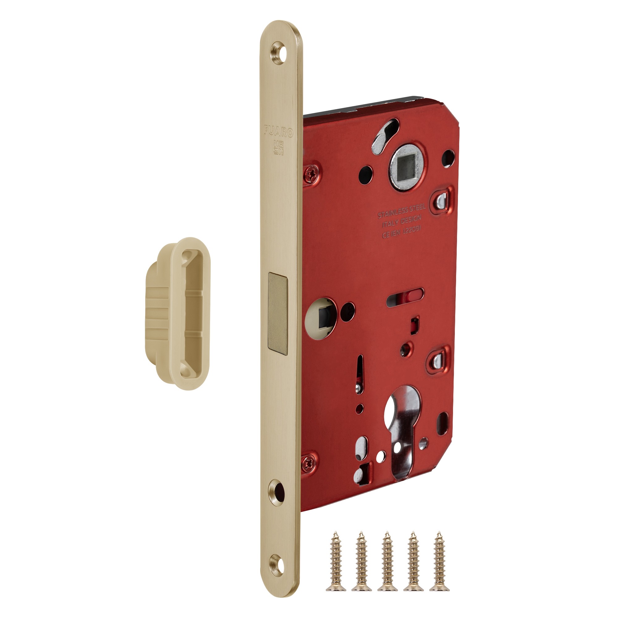 Корпус Fuaro (Фуаро) врезного замка MAGNM85C-50/BL INOX SSG-39 сатин. золото (блистер) Корпус Fuaro (Фуаро) врезного замка MAGNM85C-50/BL INOX SSG-39 сатин. золото (блистер)