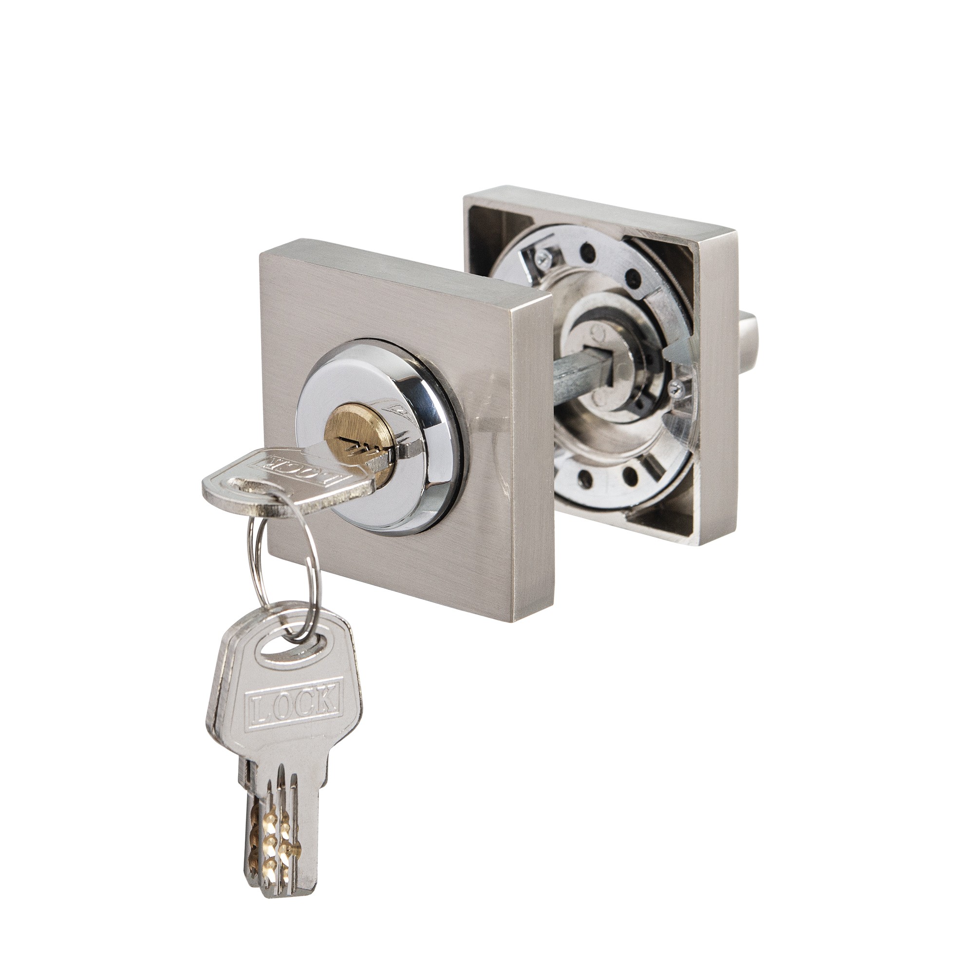 Ручка поворотная Ajax (Аякс) с фиксацией ключом BK6.FIX.JK SN-3 мат.никель 