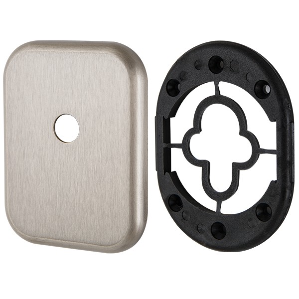 Декоративная Armadillo (Армадилло) Квадратная накладка на цилиндр со штоком BK-DEC SQ (ATC Protector 1) SN-3 Мат.никель 