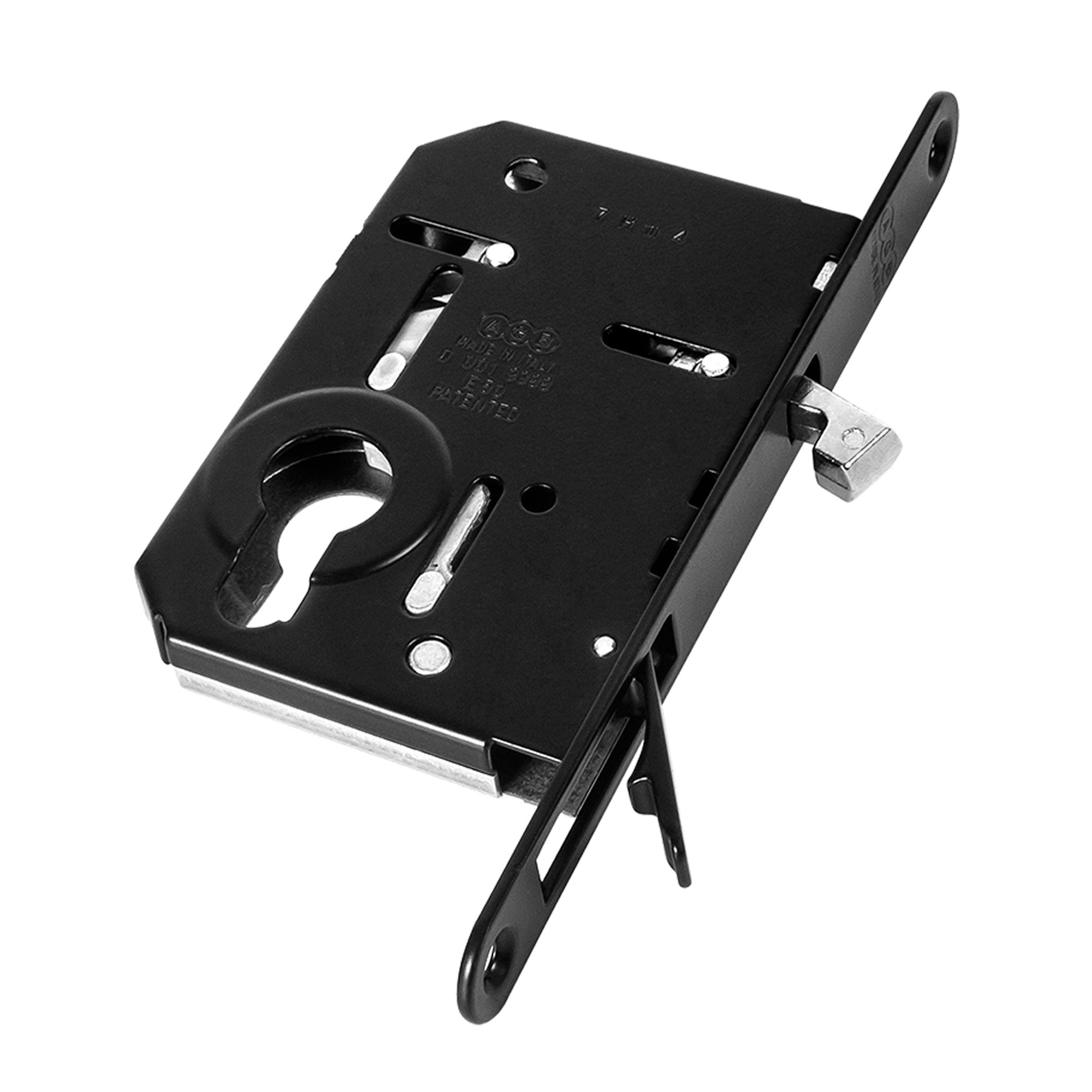 Корпус AGB (АГБ) врезного замка под цилиндр для раздвижных дверей SCIVOLA TRE B08982.50.93 (черный) Корпус AGB (АГБ) врезного замка под цилиндр для раздвижных дверей SCIVOLA TRE B08982.50.93 (черный)