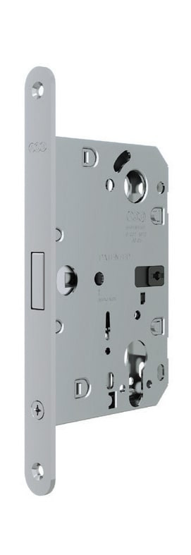 B06133.50.34 AGB (АГБ) Корпус врезного замка под цилиндр (мат хром) тех. уп. без отв. пл. POLARIS WAVE 