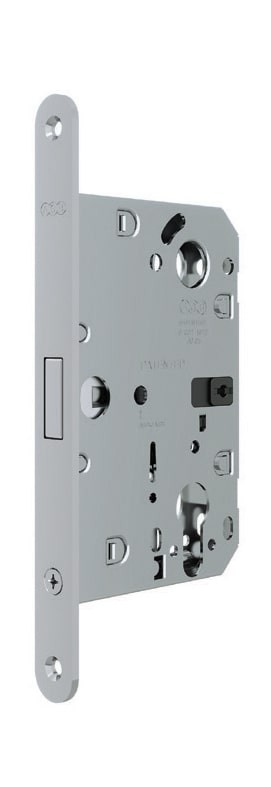 B06133.50.34 AGB (АГБ) Корпус врезного замка под цилиндр (мат хром) тех. уп. без отв. пл. POLARIS WAVE 