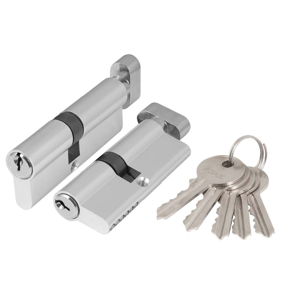 Цилиндровый Ajax (Аякс) механизм (AZ102/90) AZ1002Knob90 (35+10+45) CP хром 