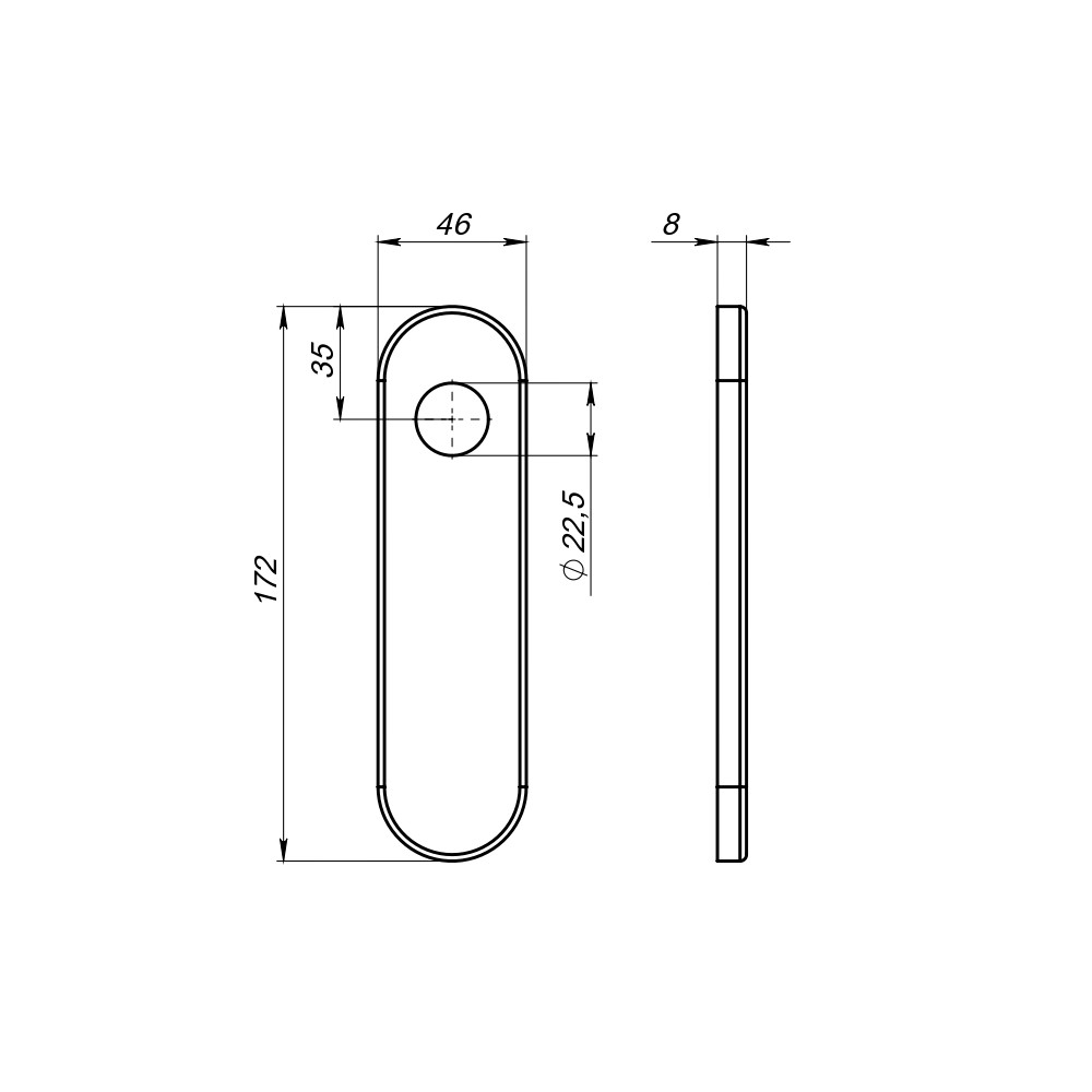 Комплект Fuaro (Фуаро) накладок FP.DH172.0433 NE ESC W/CYL HOLE 1prs (DH-0433) без отверстий под ЦМ 