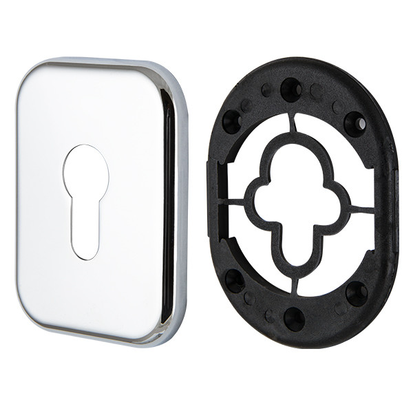 Декоративная Armadillo (Армадилло) Квадратная накладка на цилиндр ET-DEC SQ (ATC Protector 1) CP-8 Хром 