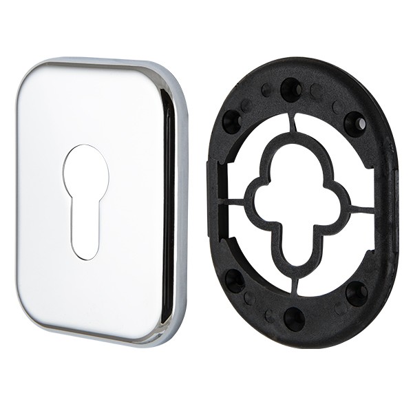 Декоративная Armadillo (Армадилло) Квадратная накладка на цилиндр ET-DEC SQ (ATC Protector 1) CP-8 Хром 