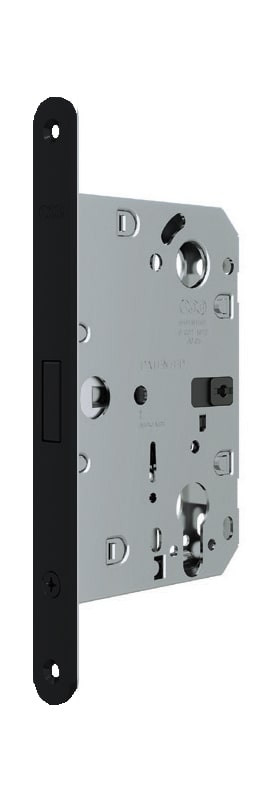 B06133.50.93 AGB (АГБ) Корпус врезного замка под цилиндр (черный) тех. уп. без отв. пл. POLARIS WAVE 