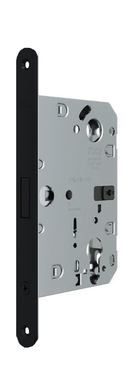 B06133.50.93 AGB (АГБ) Корпус врезного замка под цилиндр (черный) тех. уп. без отв. пл. POLARIS WAVE 