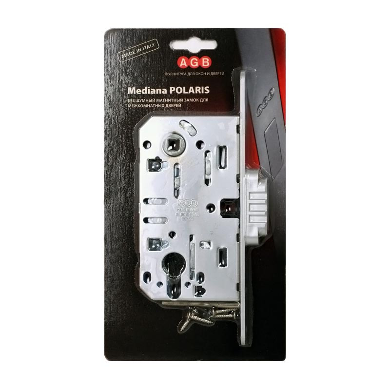Корпус AGB (АГБ) замка магнит. под цил. MEDIANA POLARIS B06103.50.06.567 с отв. планкой B02402.05 (ник) 