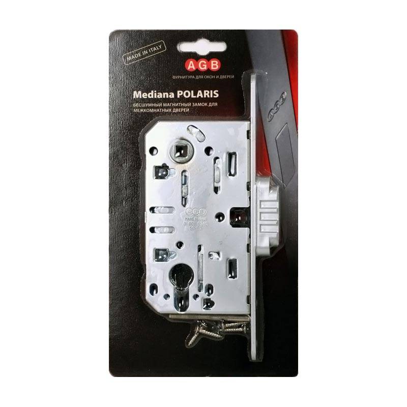 Корпус AGB (АГБ) замка магнит. под цил. MEDIANA POLARIS B06103.50.06.567 с отв. планкой B02402.05 (ник) 